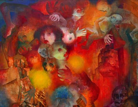 Voici le temps des assassins (huile sur toile, 200x205cm, vers 1982)