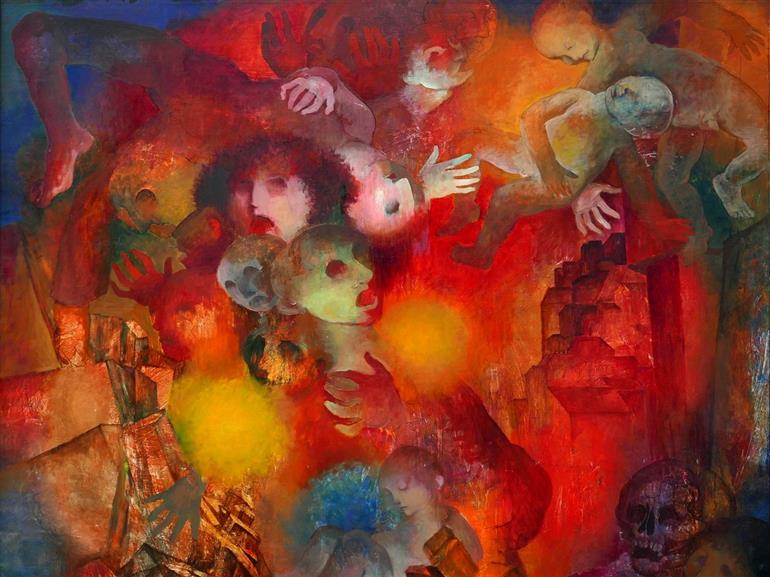 Voici le temps des assassins (huile sur toile, 200x205cm, vers 1982)