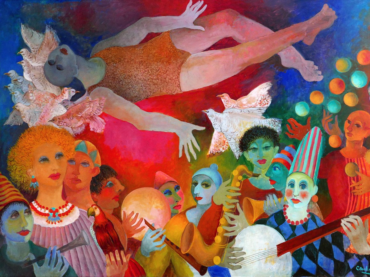 Zavatta monte au ciel (huile sur toile, 135 x 206 cm, 1994)