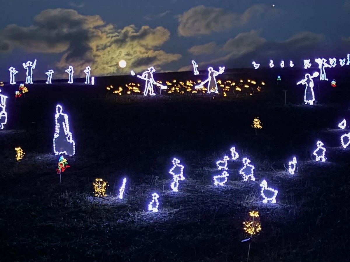 Magie de noël - champs des lucioles et santons lumineux