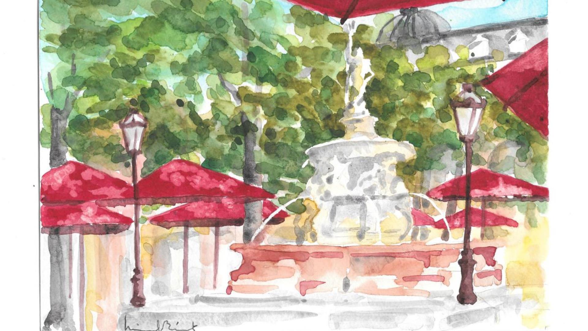 Atelier aquarelle sur site avec Nicole Bécourt Artiste peintre - 1