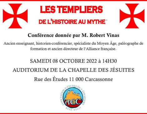 Les Templiers de l'histoire au mythe AEC auditorium chapelle des jésuites